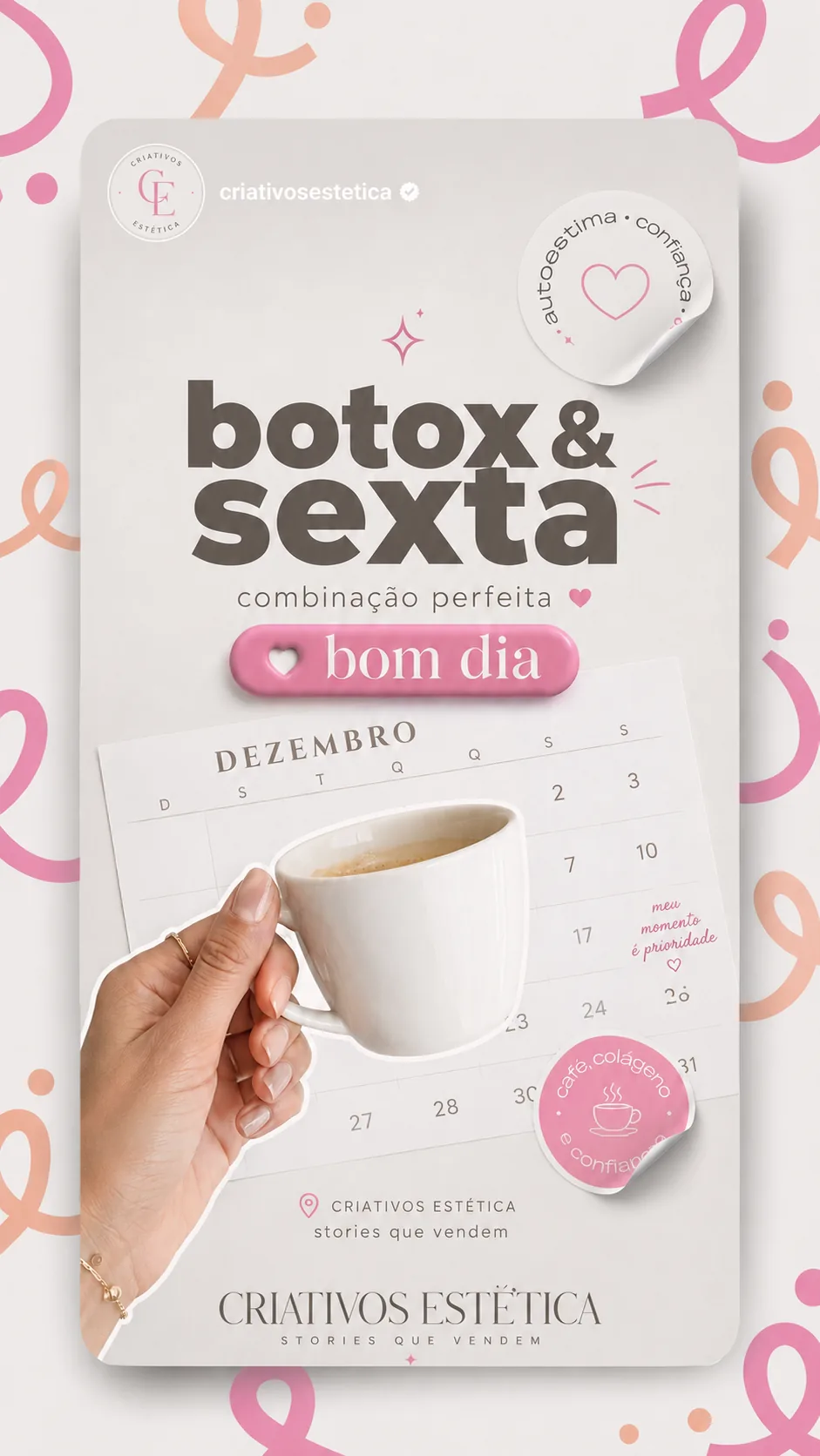 Exemplo de Story no app: Botox & rotina