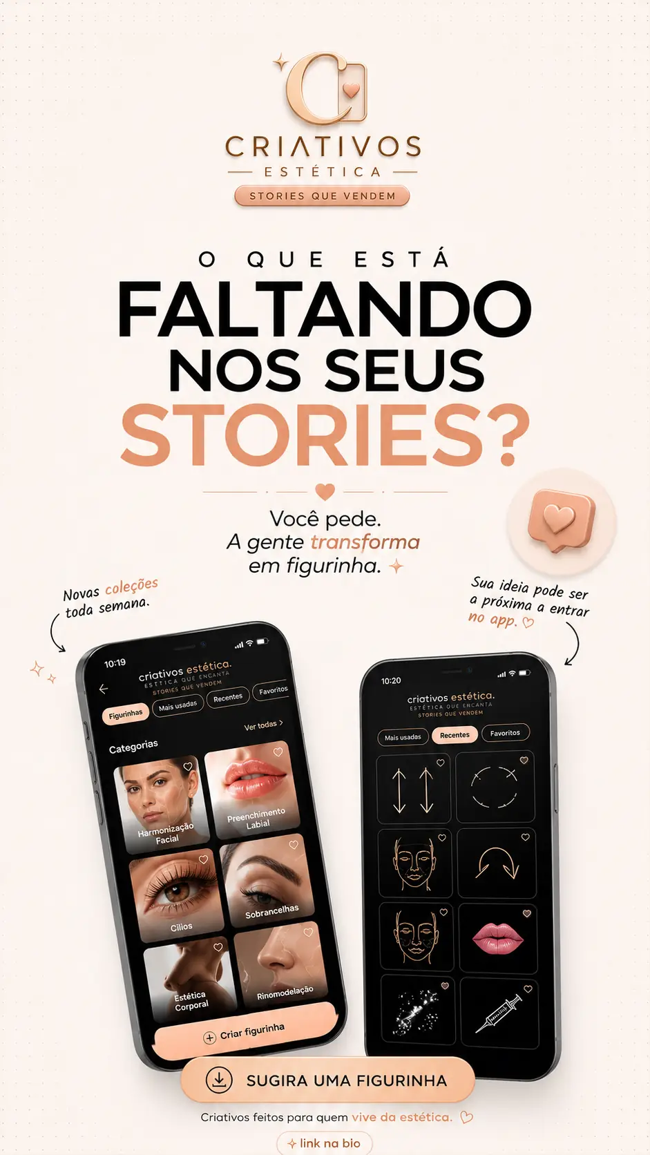 Exemplo de Story no app: O que falta nos Stories